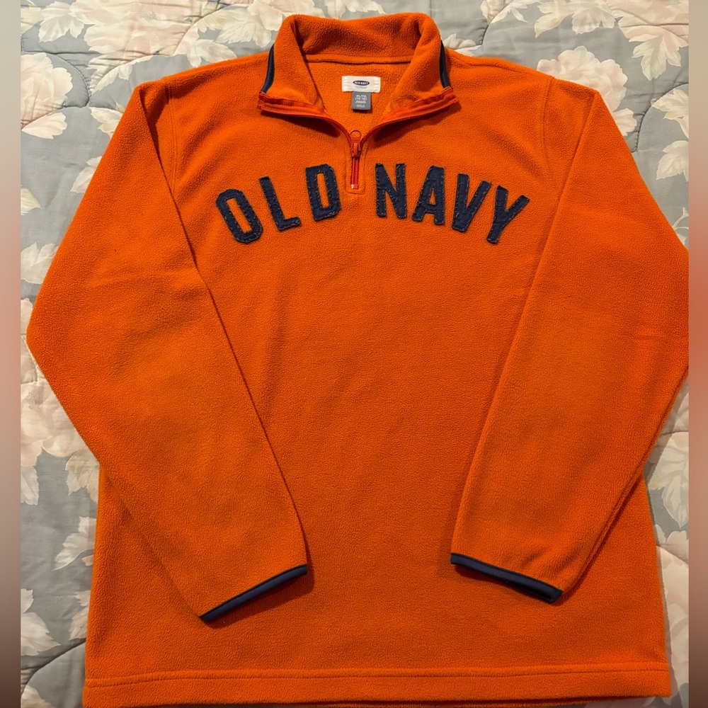 Boys Old Navy Orange Quarter Zip Size XL 14-16